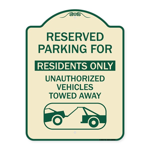 Signmission Reserved Parking Reserved Parking for Residents Only Unauthorized Vehicles Towed Away, TG-1824-23042 A-DES-TG-1824-23042 - main
